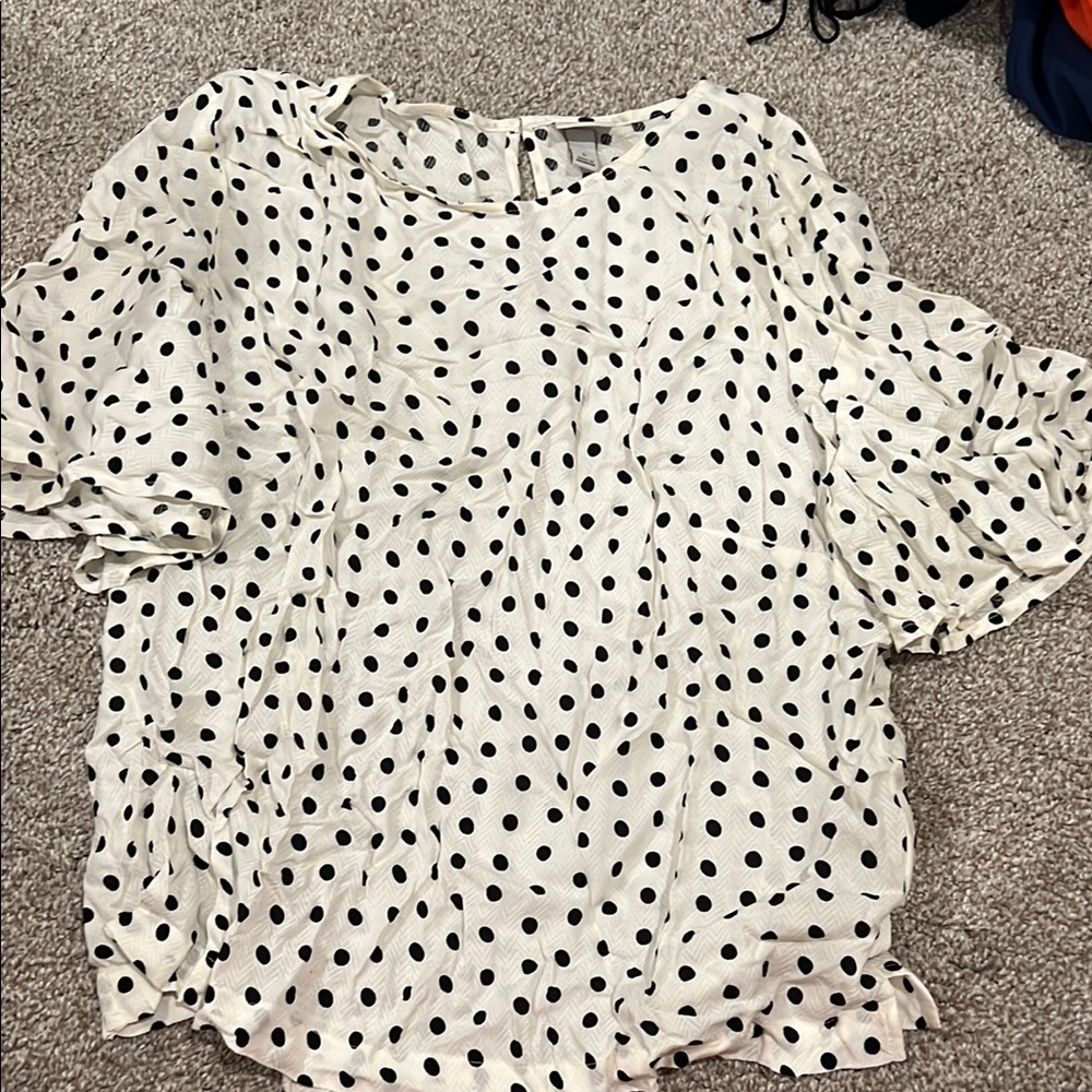 A New Day Cream Ruffled Blouse